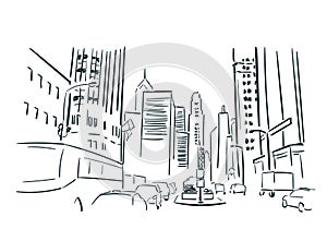 Chicago USA sketch vector city line art