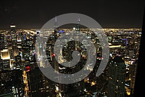 Chicago view by night skyline
