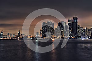 Chicago water front night scape photo