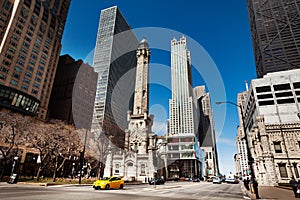 Chicago Water Tower landmark intersection, USA