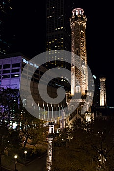 Chicago Water Tower at Night