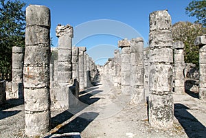 Chichen Itza, Columns in the Temple of a Thousand Warriors photo