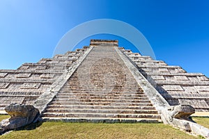 Chichen Itza - El Castillo Pyramid - Ancient Maya Temple Ruins in Yucatan, Mexico