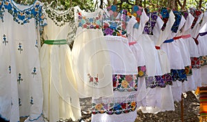 Chichen itza embroided dresses Mexico