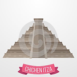 Chichen Itza icon on white background