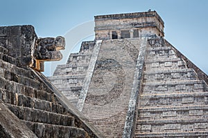 Chichen Itza kukulcan pyramid old ruin, Ancient Mayan civilization