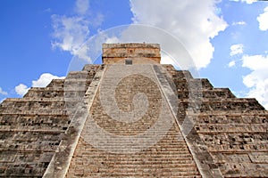 Chichen Itza Mayan Kukulcan pyramid in Mexico