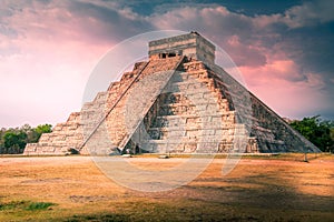 Chichen Itza, Mexico - Famous pyramid El Castillo, Kukulcan ruins of Maya civilization