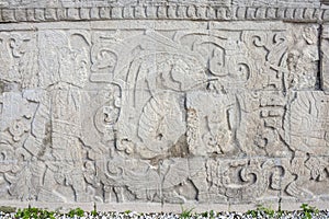 Chichen Itza Ruins closeup, Juego de Pelota, Tinum, Yucatan, Mexico