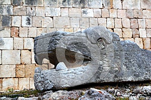 Chichen Itza serpent Mayan snake headl Mexico