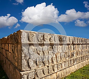 Chichen Itza Tzompantli the Wall of Skulls