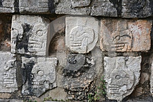 Chichen Itza Tzompantli the Wall of Skulls (Temple of Skulls), M