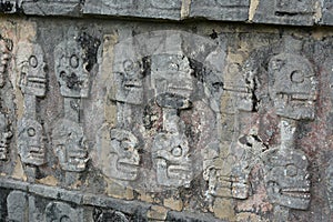 Chichen Itza Tzompantli the Wall of Skulls (Temple of Skulls), M