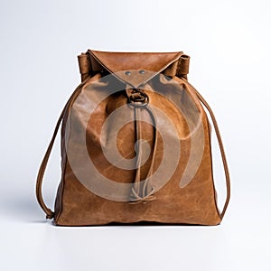 Chichi Drawstring Leather Bag Manapunk Style On White Background