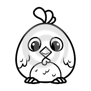 Chick coloring page cartoon vector illustration