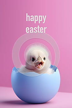 chick in egg and text happy easter, AI generated