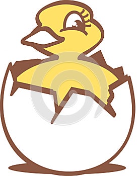 Chick Hatching from Egg Clipart design