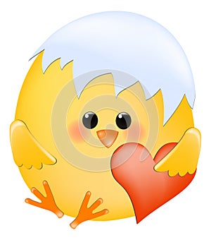 Chick with heart