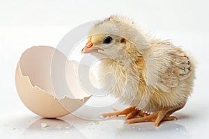 Chick new born. A chick leaving the shell
