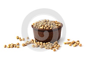 Chick peas on white background isolate