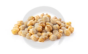 Chick peas on white background