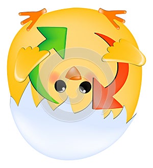 Chick with refresh arrows