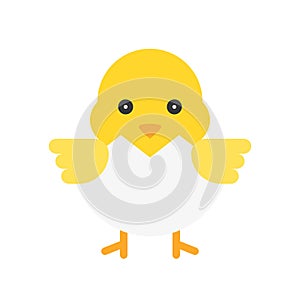 Chick vector, Isolated Easter flat style icon