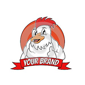 Chicken cartoon mascot template logo
