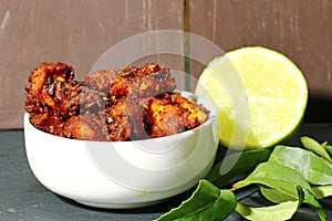 Chicken 65, an Indian chicken appetizer
