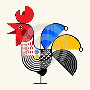 Chicken abstract geometric design vector