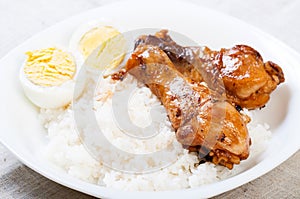 Chicken adobo with eggs
