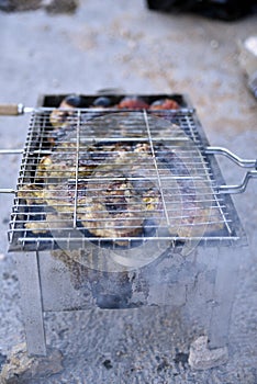 Chicken Barbecue with Onion and Tomato Jais Mountains, Jebel Jais, Ras Al Khaimah, United Arab Emirates