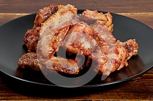 Chicken barbecue wings closeup