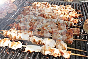 Chicken on a barbeque. BBQ. Glilled meat