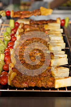 Chicken and beef shishkabobs