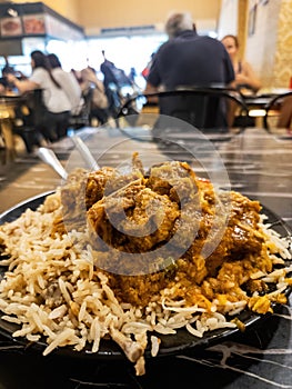 Chicken biryani Spicy Indian Malabar biryani Hyderabadi biryani, Dum Biriyani pulao photo