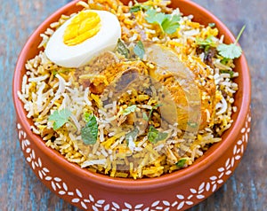 Chicken Biryani - Traditional Indian rice Dish with Chicken