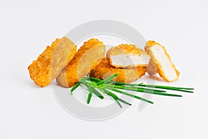 Chicken Breaded Fillet. Breaded chicken nuggets. Fast homemade food at home. Chicken breaded schnitzels. Breaded Chicken