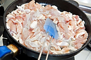 Chicken breast on the pan