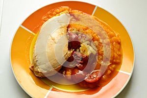 Chicken breast with pumpkin porridge