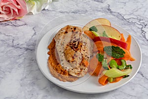 Chicken breasts and muhammara