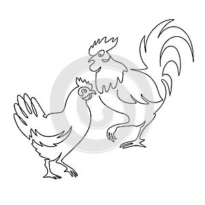 chicken breeding. animal husbandry. livestock. vector illustration on a white background