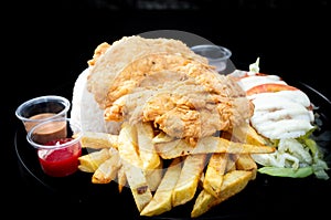 chicken broasted or Fried chicken Broasted chicken is battered and cooked in oil as well, Crispy fried chicken broast