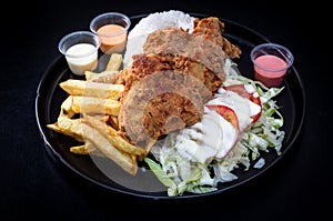 chicken broasted or Fried chicken Broasted chicken is battered and cooked in oil as well, Crispy fried chicken broast