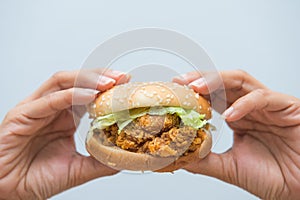 Chicken burger fast food for eat