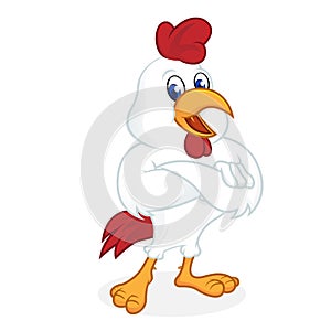 Chicken cartoon folding hands