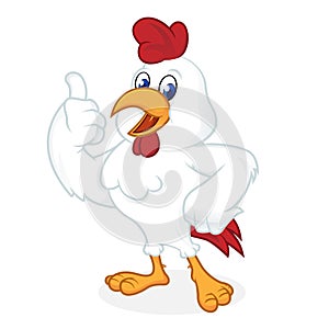 Chicken cartoon giving thumb up and smiling