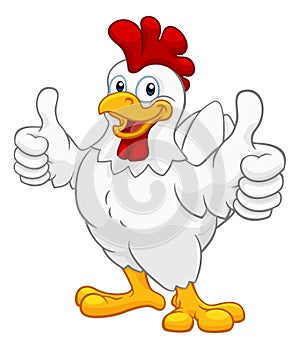 Chicken Cartoon Rooster Cockerel Character photo