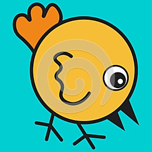 Chicken in cartoon style
