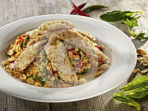 Chicken and cereal grains salad